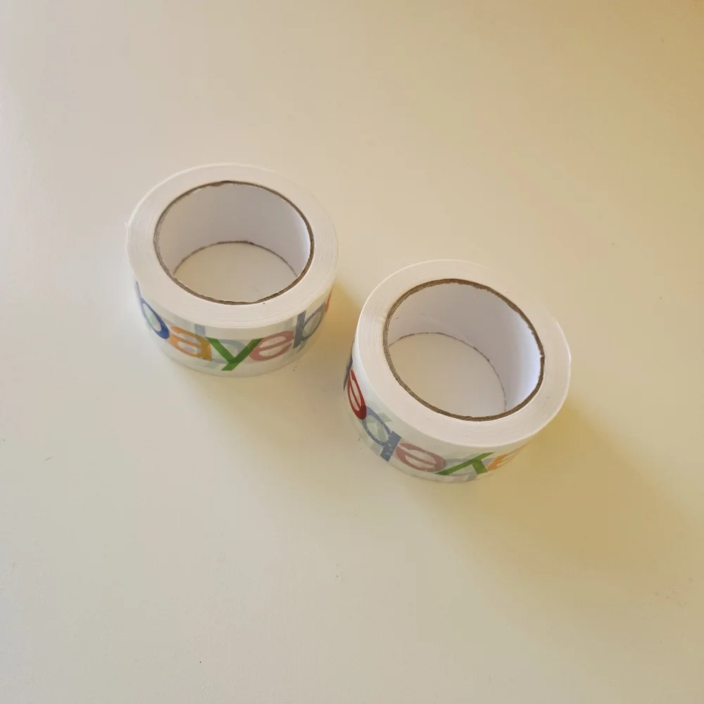 2-ROLLS of eBay Branded Packaging Shipping Tape with Color Logo 75Yds x 2 in.